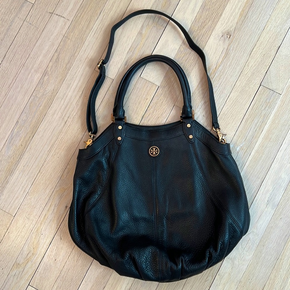Tory Burch black leather tote bag